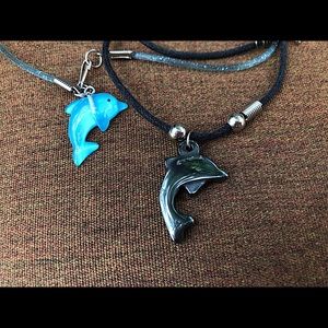 2 Dolphin Nautical Coconut Girl Style Necklaces